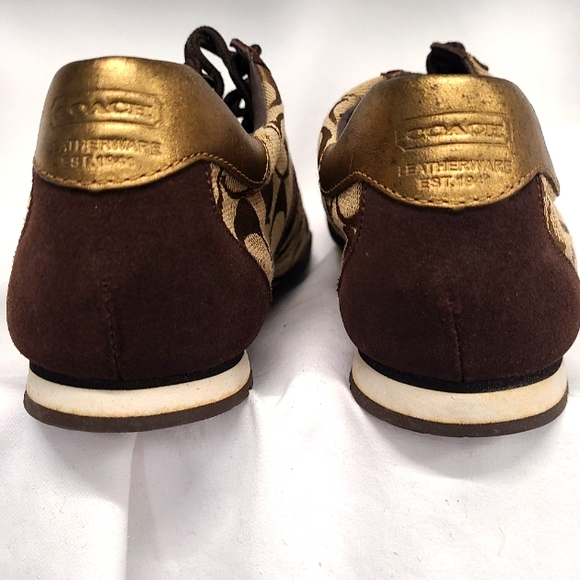 Coach Katelyn Gold Signature Sneaker Size 9.5 - Picture 4 of 6